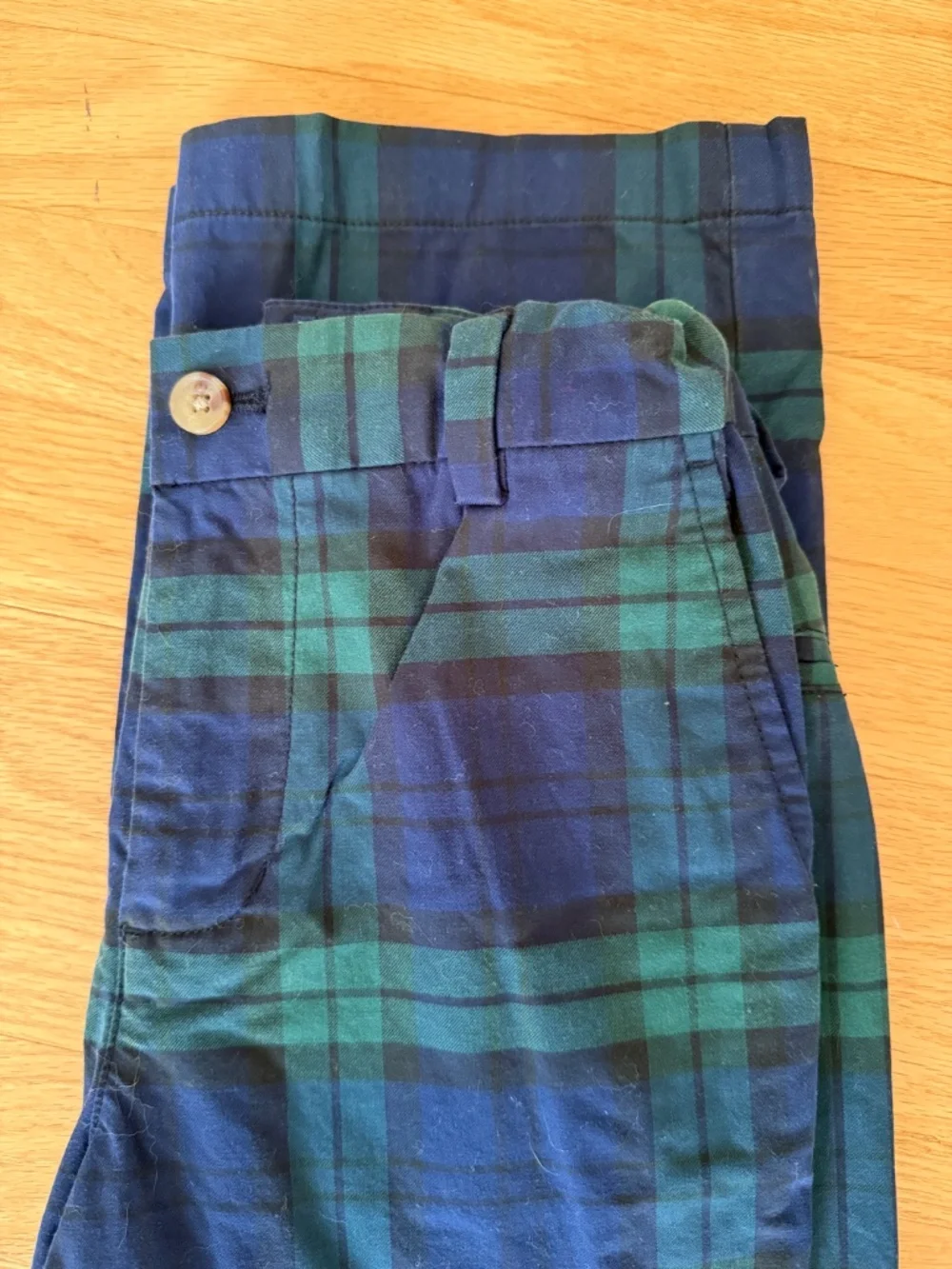 Vineyard Vines Boys size 8Navy + Green Plaid Pants